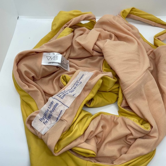 Vicious Young Babes Ruched Front One Piece Swimsuit Daylight Honey Yellow LARGE - Picture 8 of 8